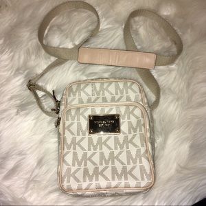 Authentic White and Cream Michael Kors Crossbody